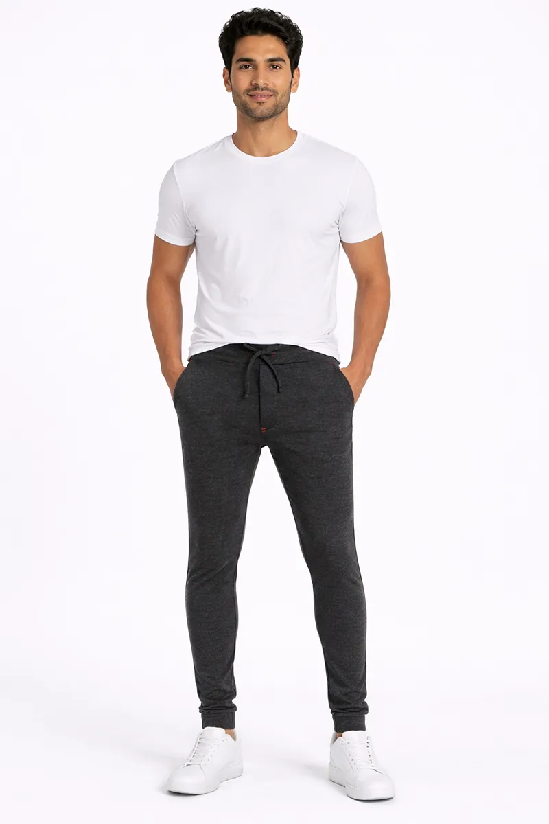 Solid Regular Fit Track Pants for Men 029522ANTMELXXL