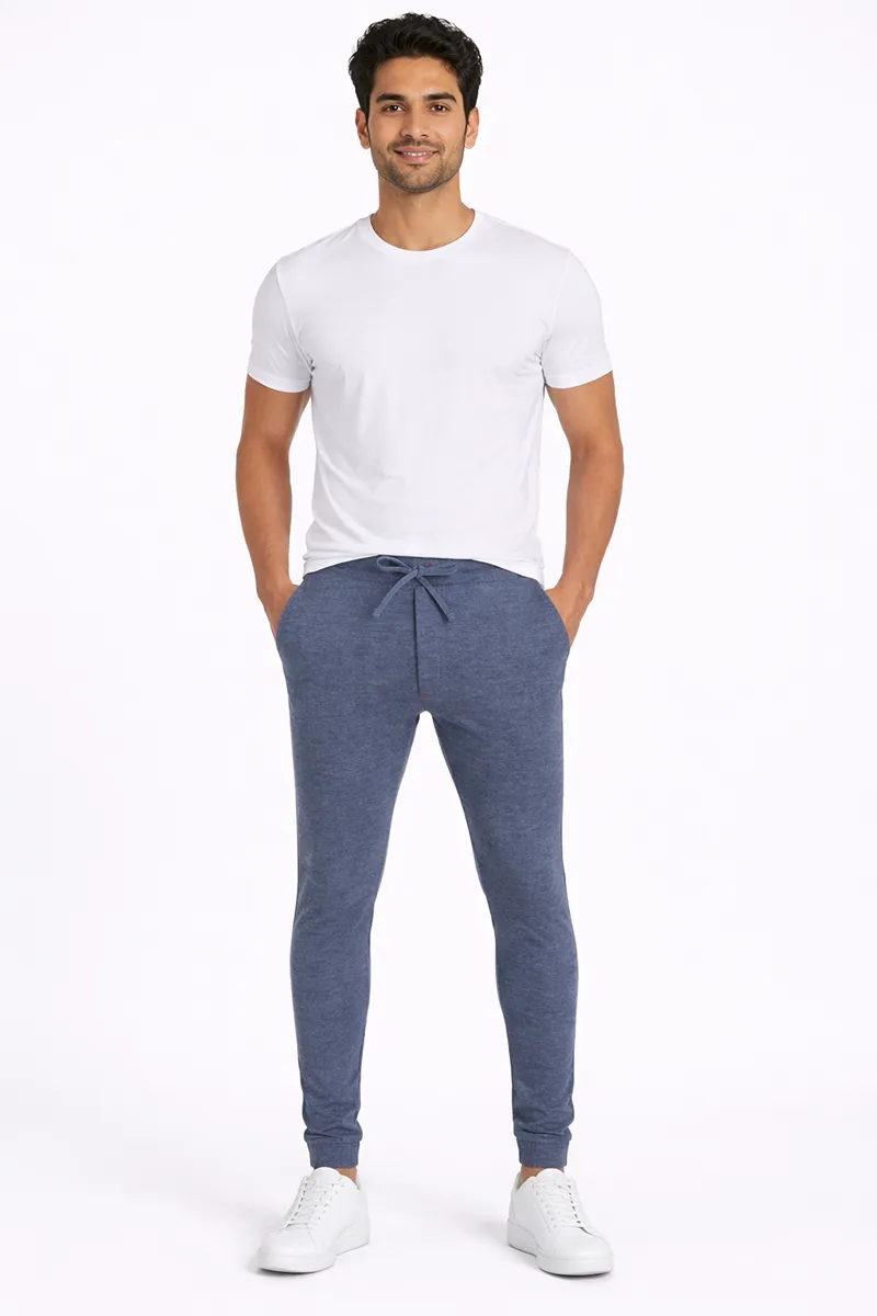 Solid Regular Fit Track Pants for Men 029522BLUMELXXL