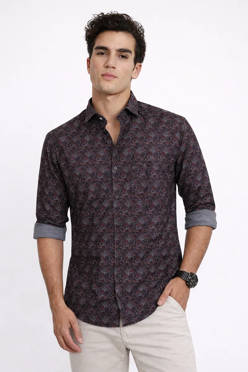 Men's Polyester Blend Printed Casual Shirts
