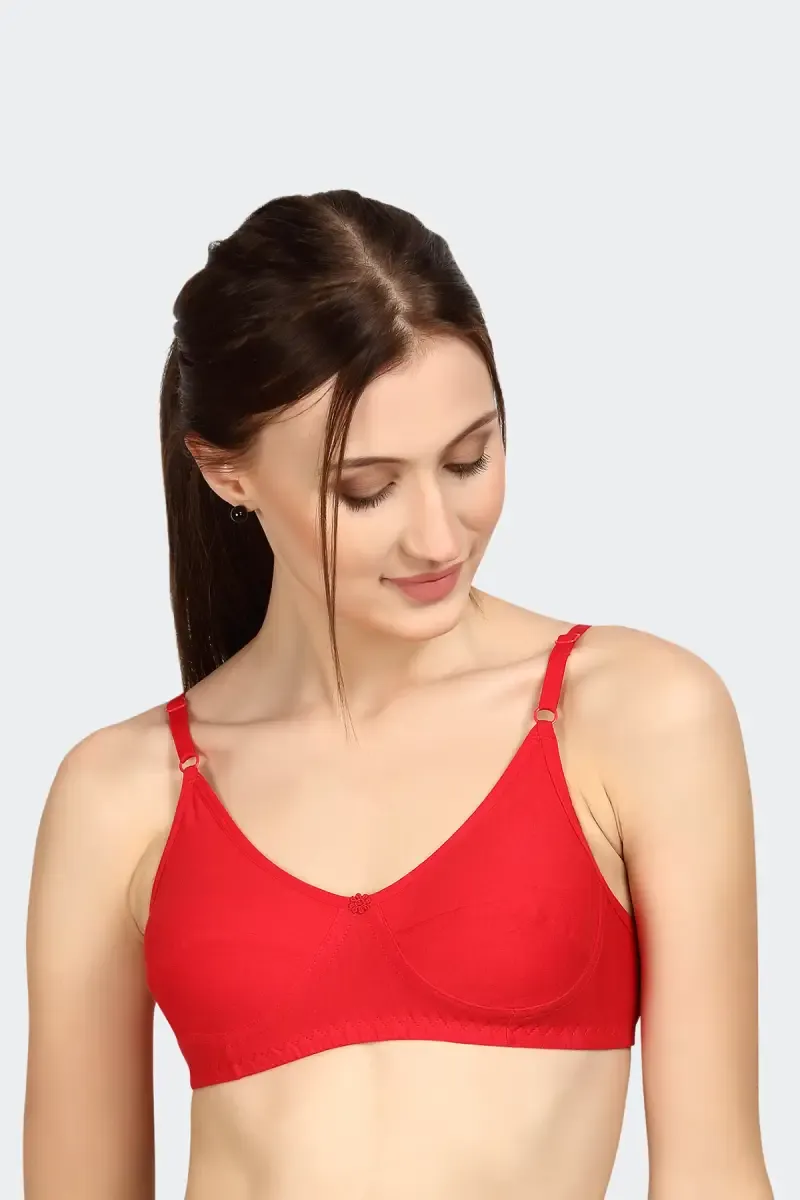 Prithvi Prency Cotton Full Coverage Bra for Women 029659RED322