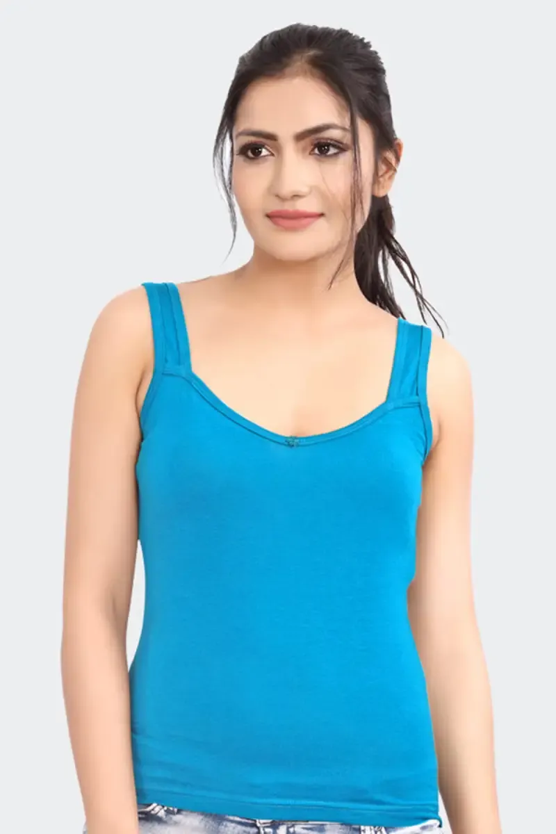 Prithvi Lotus Pure Cotton Camisole for Women 029729BLU75