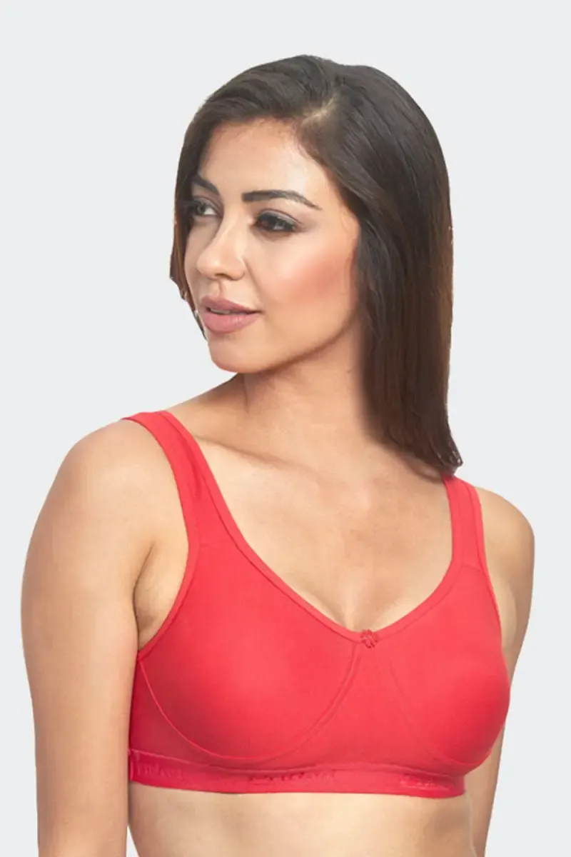 Prithvi Polycotton Full Coverage T-shirt Bra for Women 029735RED100