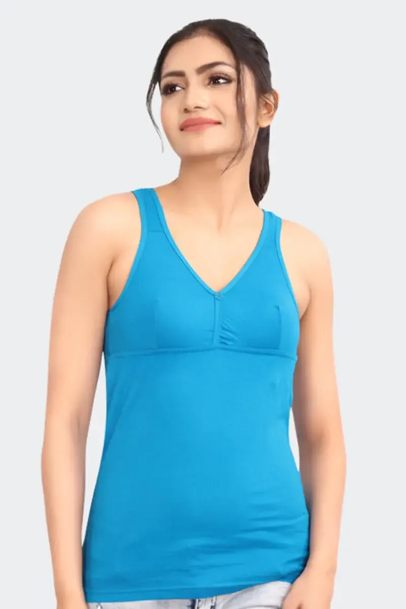 Prithvi Suguna Cup Solid Camisole for Women 029737BLU95