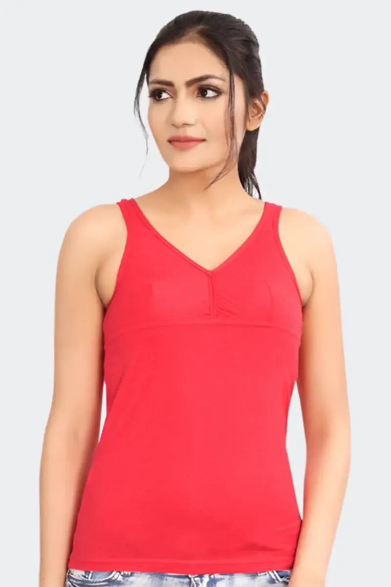 Prithvi Suguna Cup Solid Camisole for Women 029737RED80