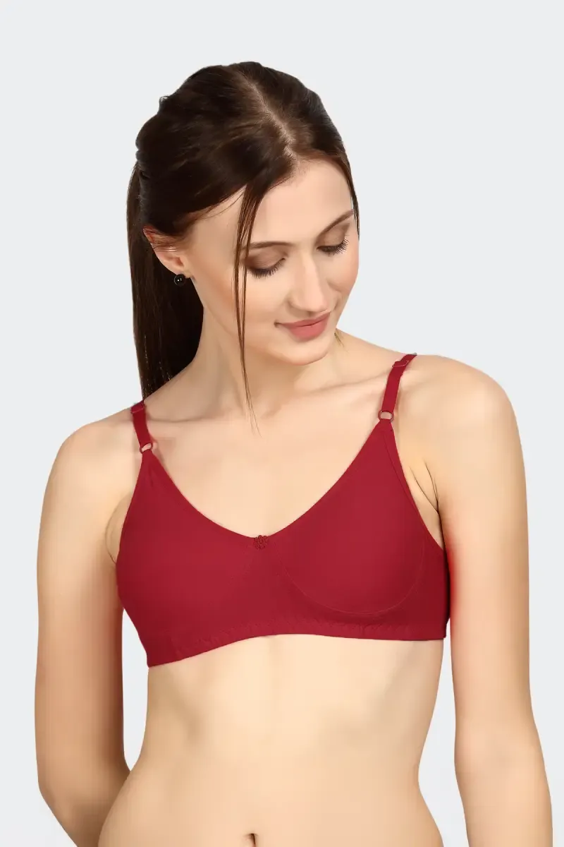 Prithvi Lucky Cotton Solid Seamless Bra for Women 029761MAR40