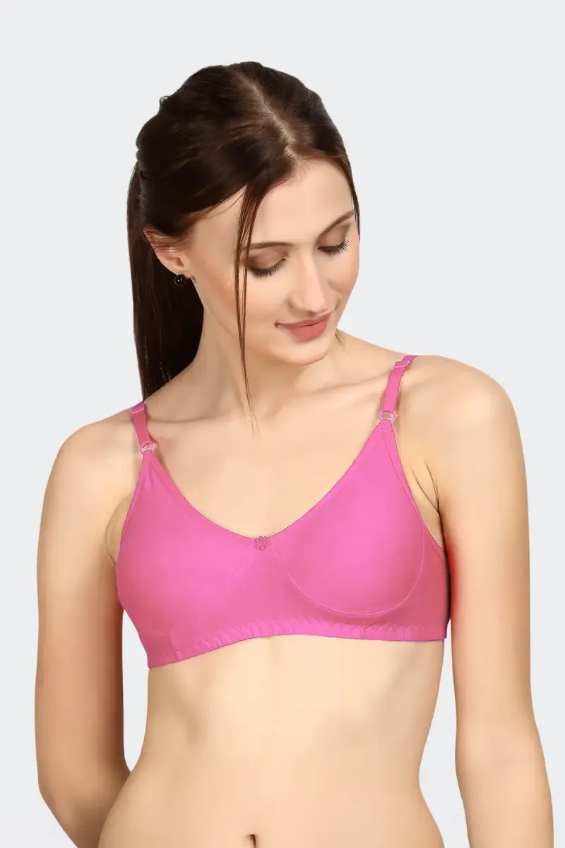 Prithvi Lucky Cotton Solid Seamless Bra for Women 029761PIN40