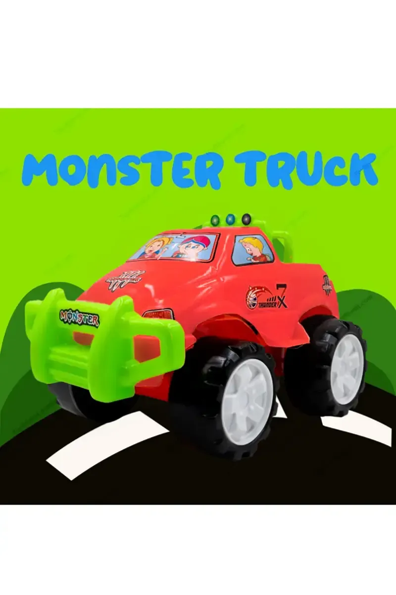 Monster Truck Friction Powered Push Along Toy- Red 029774RED