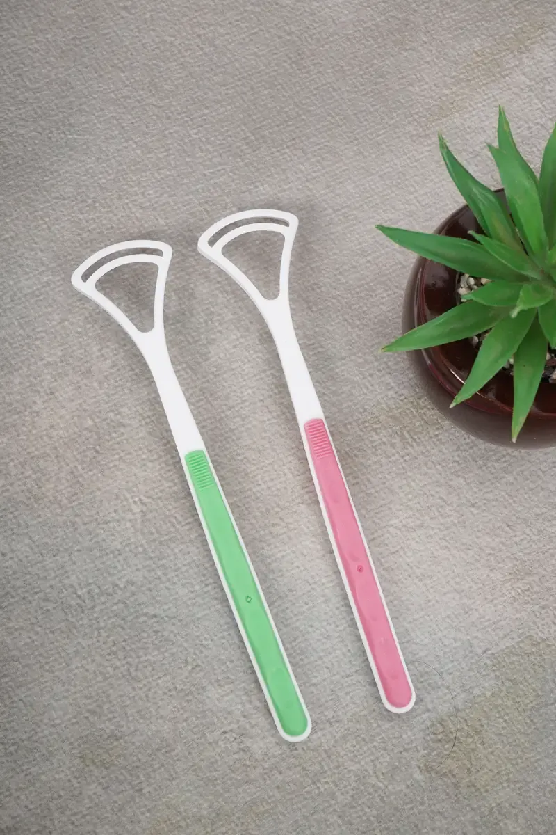 DR.ZARVA Tongue Cleaner (Pink & Green)- Pack of 2 (Design May Vary) 029858PIN&GRE