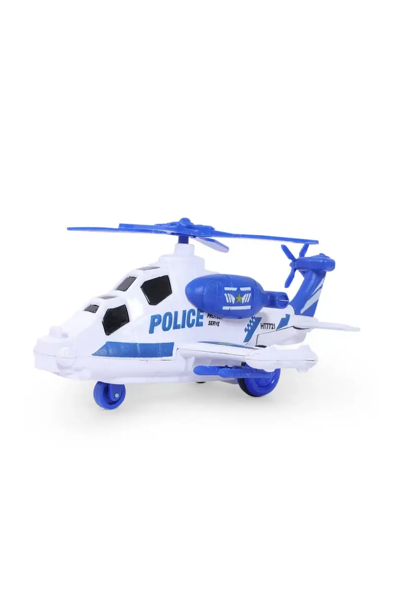 Lovely Toys Police Action Helicopter Friction Powered Toy (White) 029869WHI
