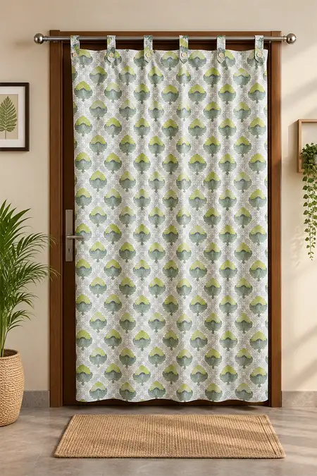 Polyester Printed Door Curtain - 7 x 4 Feet (Approx)