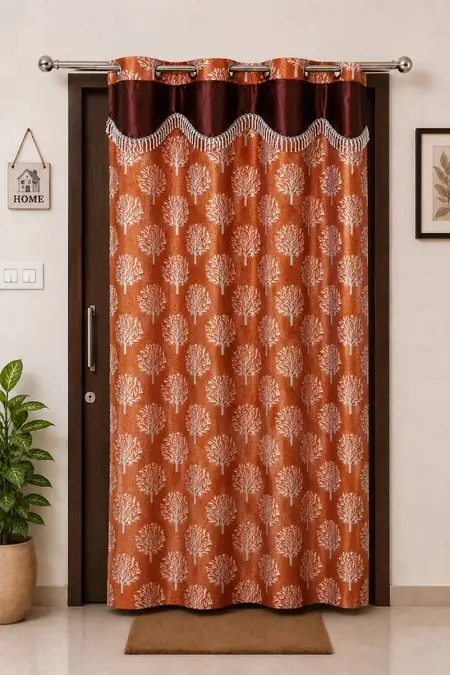 Polyester Printed Door Curtain, Kalai Cotton - 7x4 Feet (Approx) 029987DOO7FEEBRO