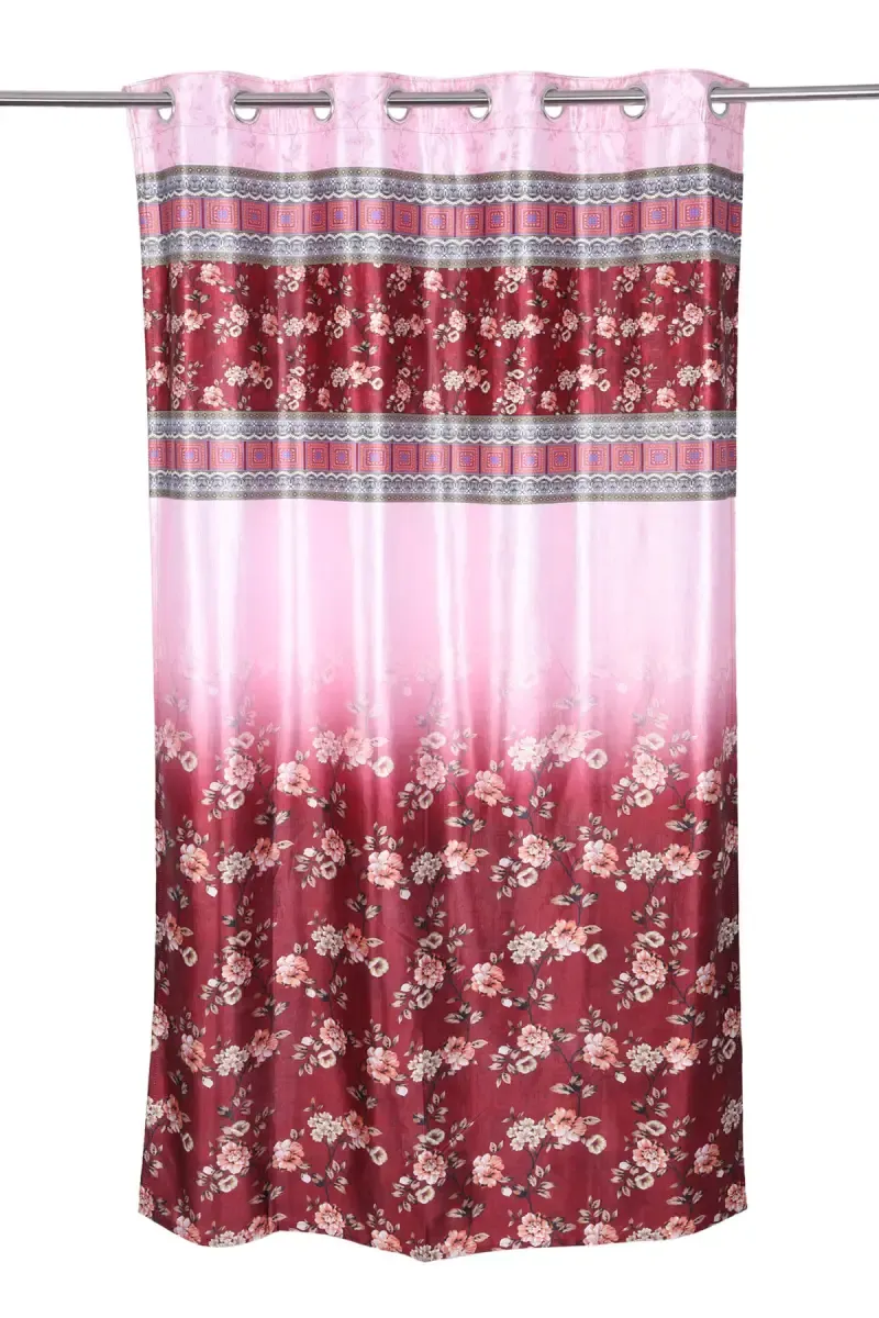 Polyester Floral Door Curtain, Kalai Cotton - 7x4 Feet (Approx)