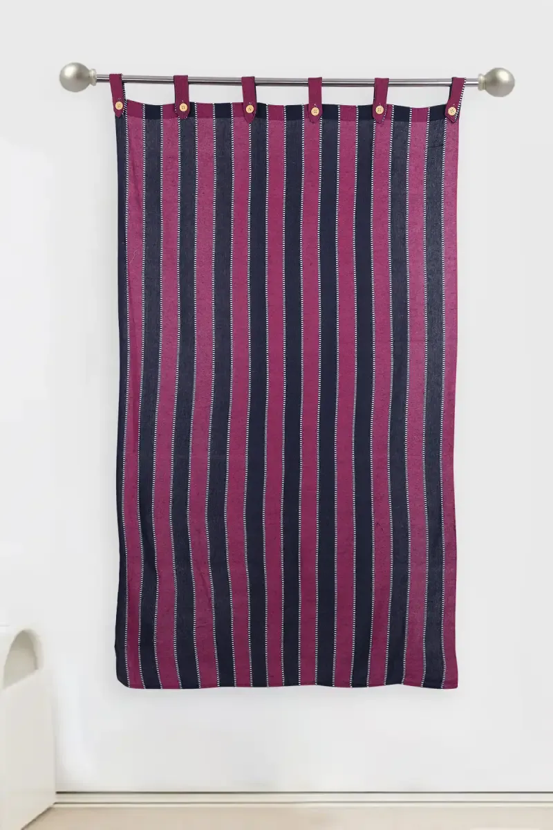 Cotton Striped Window Curtain, Kalai Cotton - 5x4 Feet (Approx) 029993WIN(5FEEPIN 029993WIN5FEEPIN