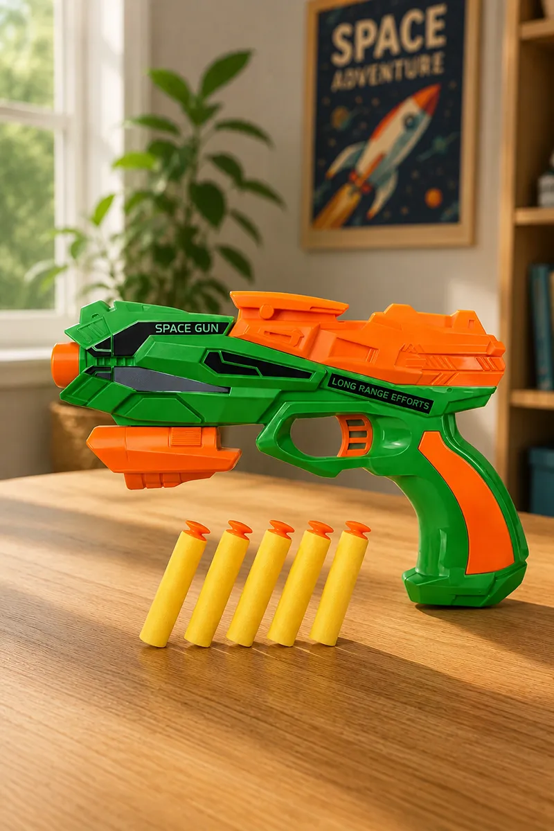 RAVIL’S Heat Soft Space Gun Toy for Kids (Green - Orange)