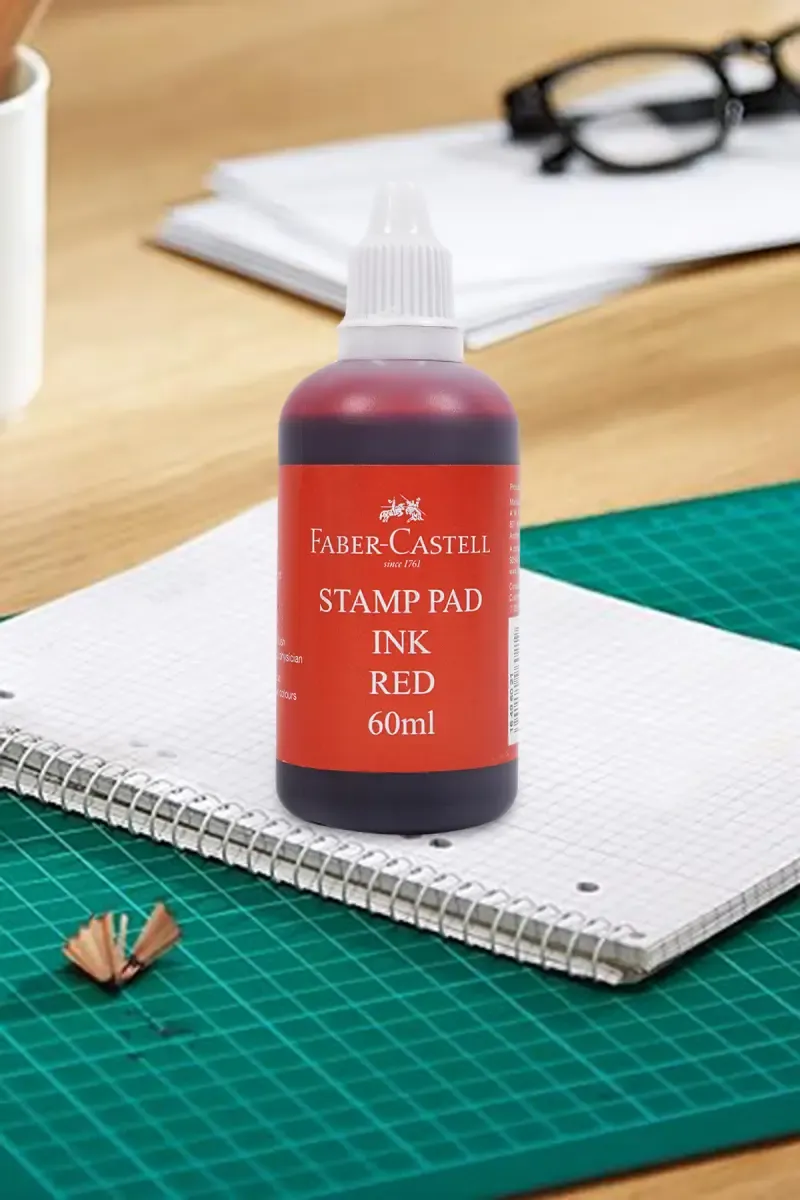 Faber Castell Stamp Pad Ink - 60ml (Red, Pack of 1) 