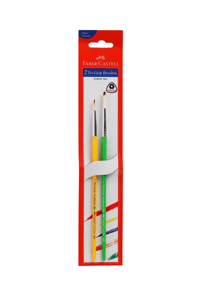 Faber Castell Tri Grip Synthetic Brush (Multicolor, Pack of 2)