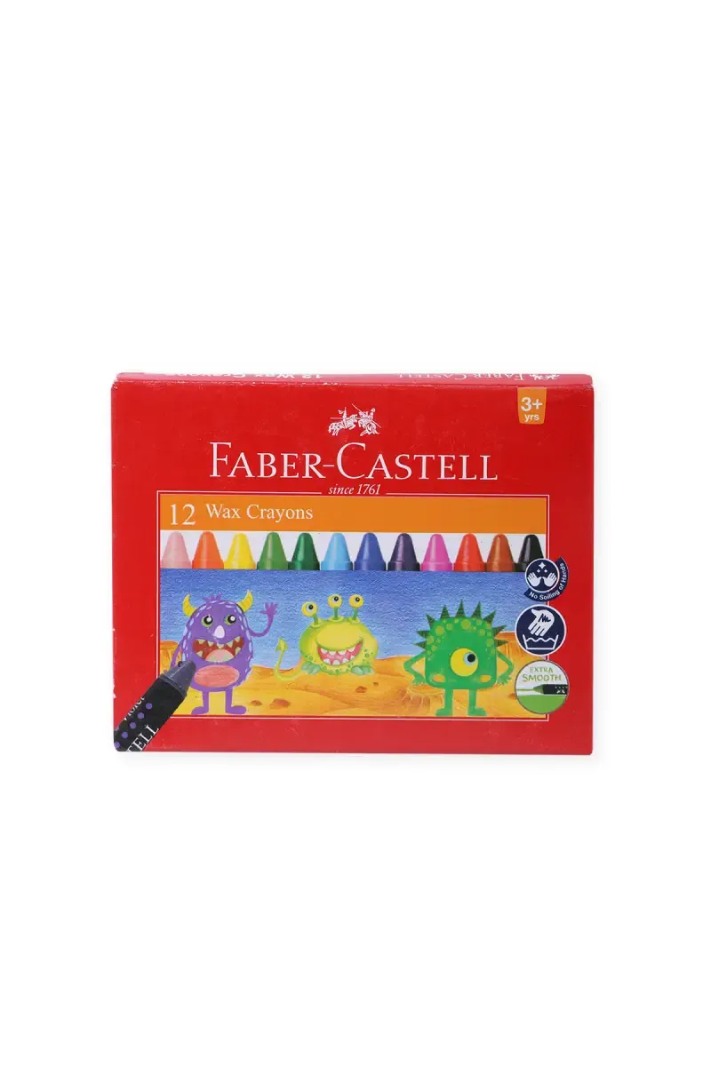 Faber-Castell 12 Shades Wax Crayons 75 mm (Multicolor)	