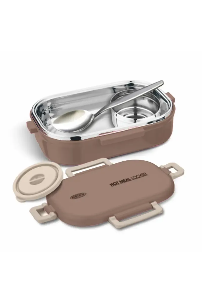 Asian Plastic & Stainless Steel Lunch Box Set - 500 ML 030114BEI2