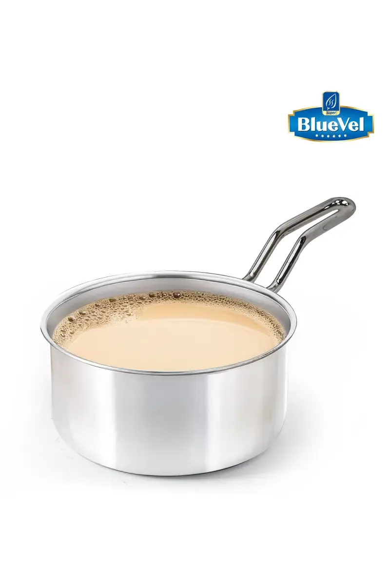 Bluevel Triply Stainless Steel Tea/Milk Pan/Saucepan, 18 Cm, 1.65L, 3 Layer Thick Body, 100% Toxin-Free, Naturally Non-Stick, Induction & Gas