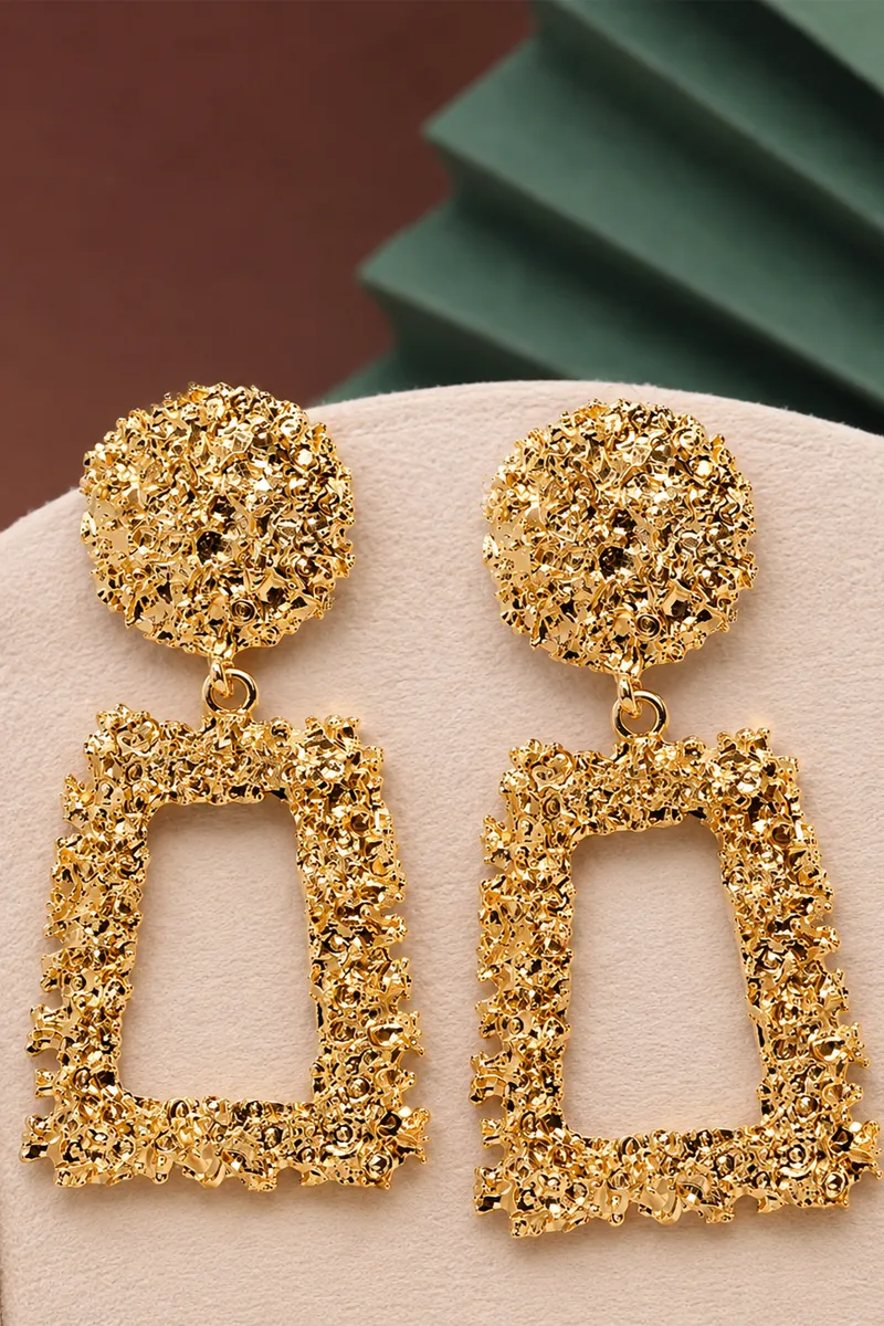 Celebrity Inspired Handmade Dangle Earrings for Girls & Women (Gold) 030143GOL1