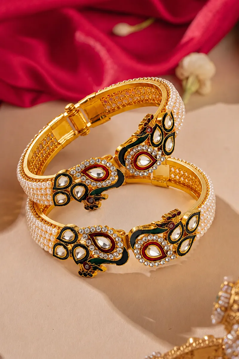Traditional Gold Plated Bracelet Bangle Set for Girls & Women