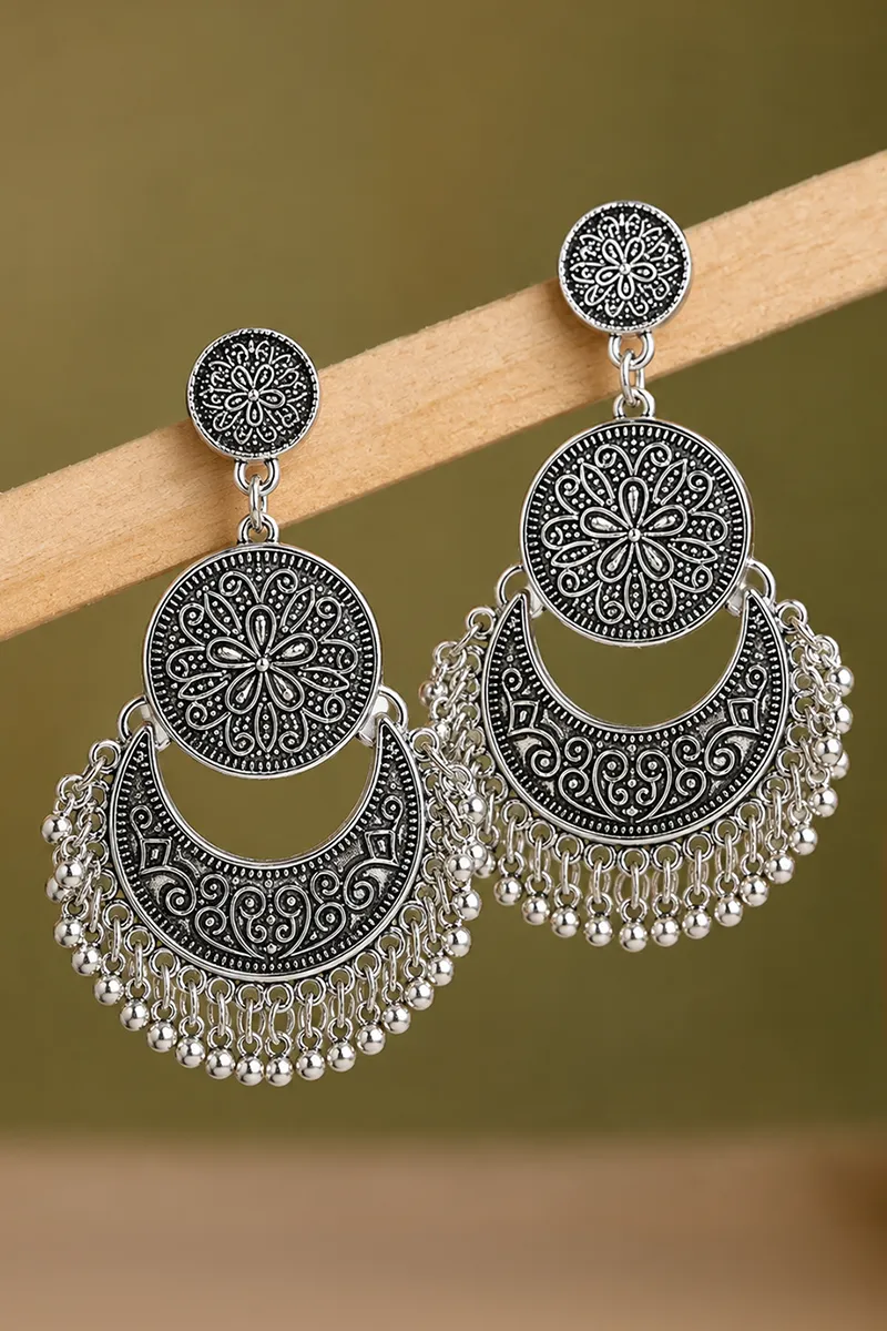 Afghani Tribal Oxidized Dangler Earrings for Girls & Women