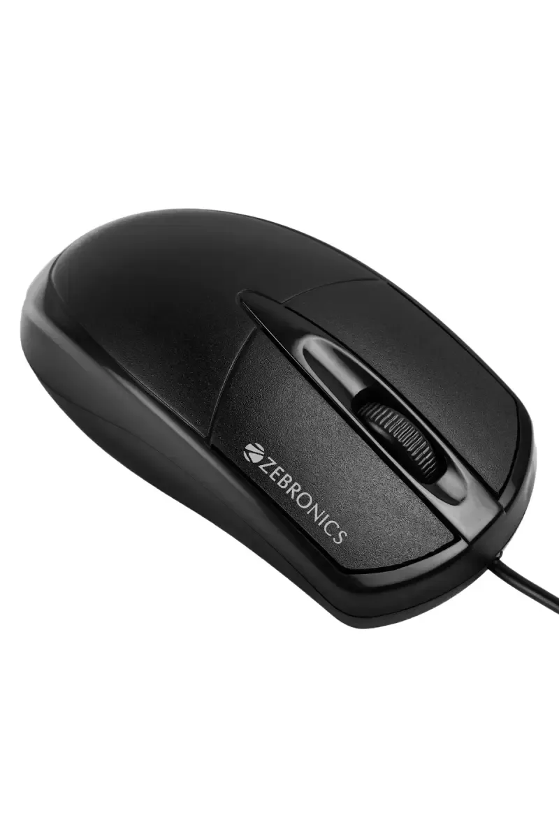 Zebronics Byte Wired Mouse with 1000 DPI, USB Interface, DC 5V, Ergonomic Design (Black)