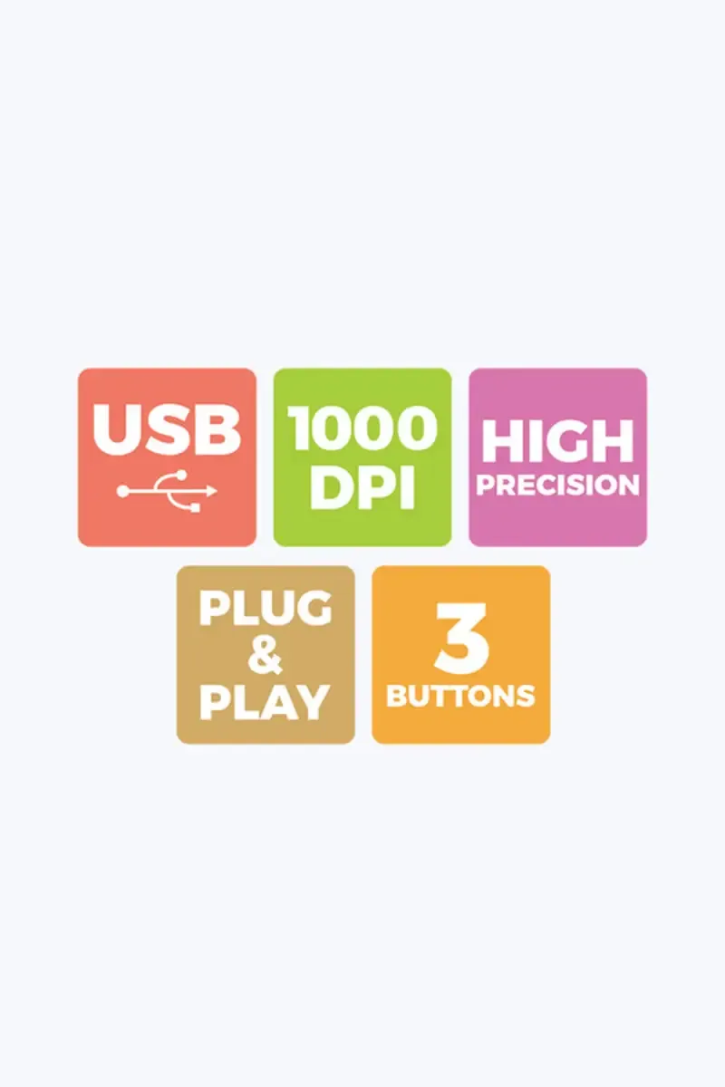 Zebronics Comfort+ Wired Mouse with 1000 DPI, USB Interface, DC 5V, Ergonomic Design (Black)