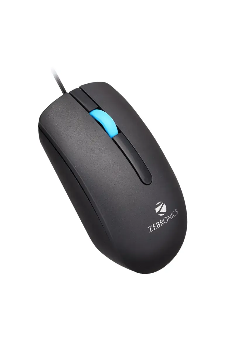Zebronics Juggle Wired Mouse with 1200 DPI, USB Interface, DC 5V, Ergonomic design (Black)