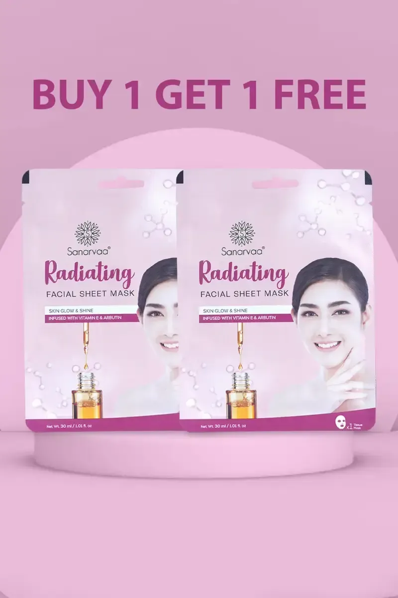 Sanarvaa Radiating Facial Sheet Mask - 60ml (Buy 1 Get 1 Free)