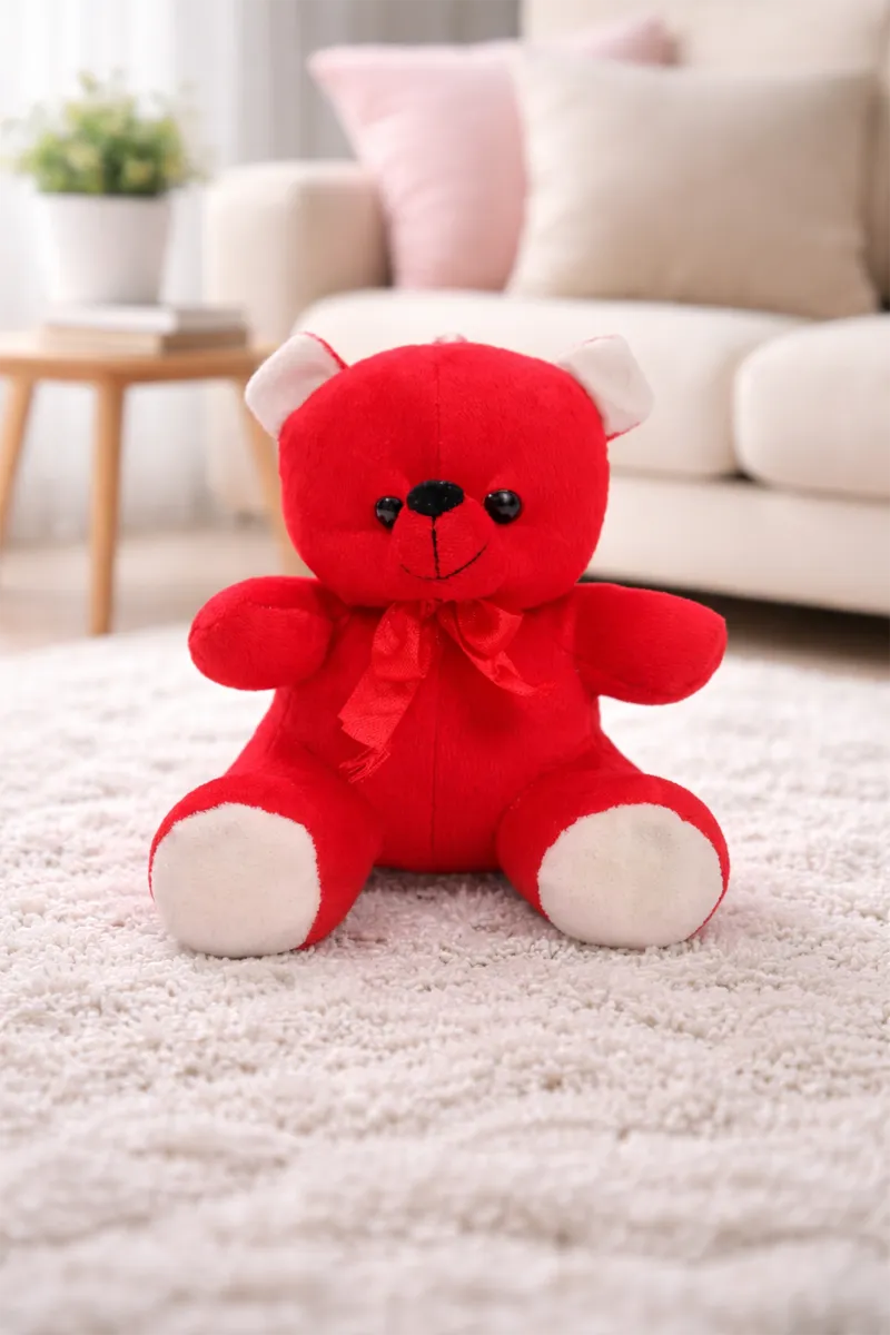 Mini Teddy Bear Soft Toy - Red