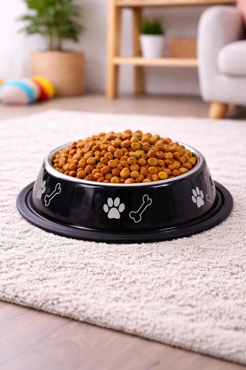 Canine Dog Feeding Steel Bowl (Black) - 700ml  030509BLA700