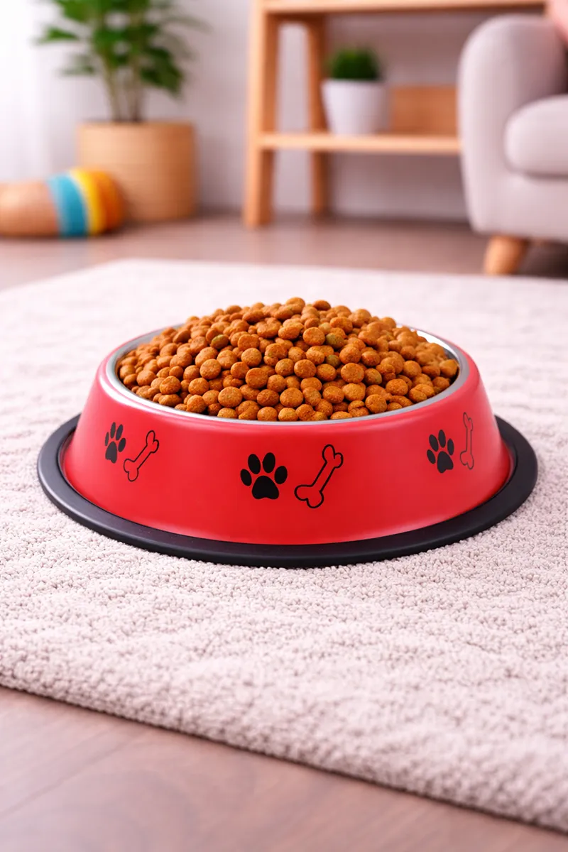 Canine Dog Feeding Steel Bowl (Red) - 700ml 030509RED700