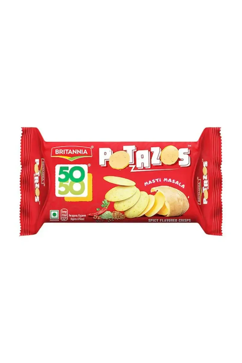 Britannia 50-50 Potazos Masti Masala Spicy Flavoured Crisps -71.5 g