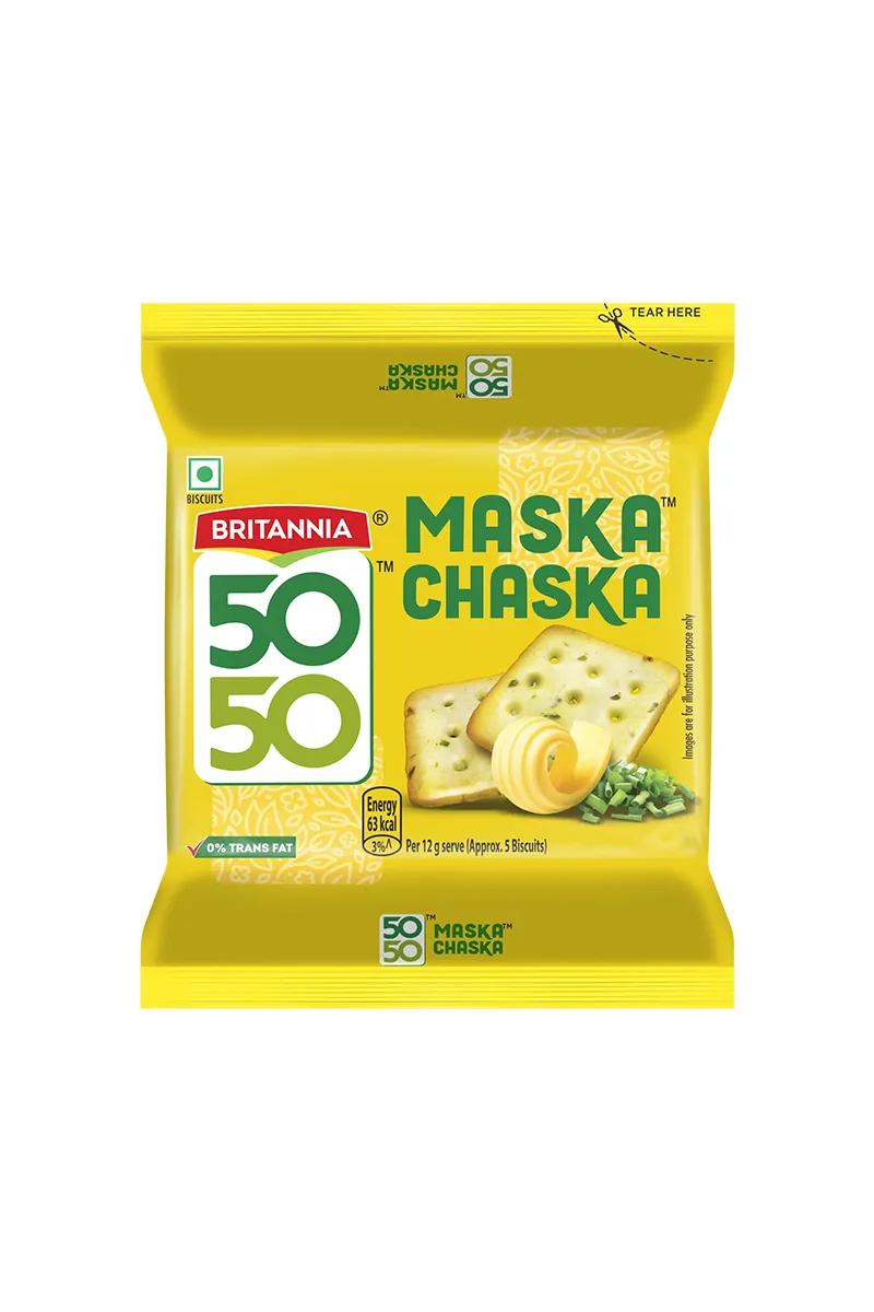 Britannia 50-50 Maska Chaska Biscuits - 100g 