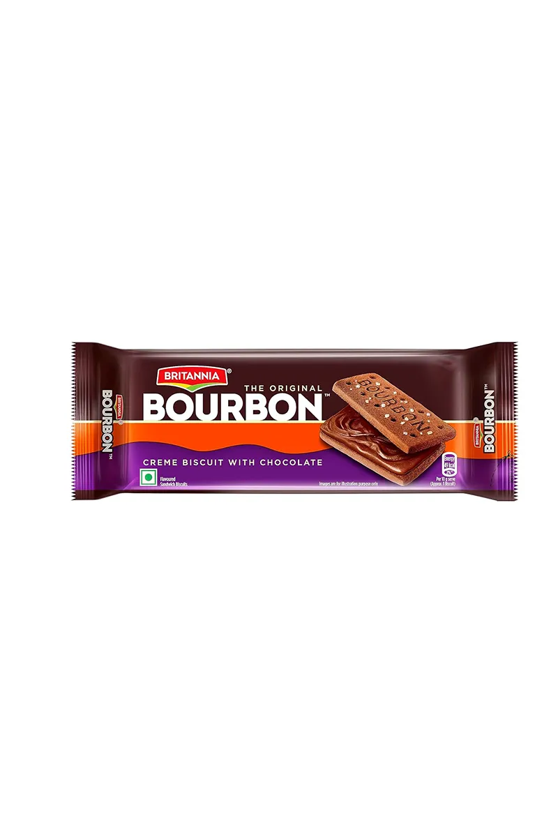 Britannia The Original Bourbon Creme Biscuit  with Chocolate - 100 g 