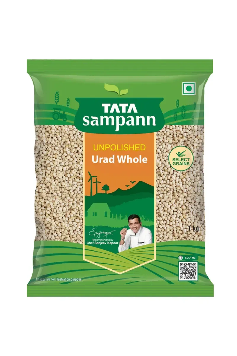 Tata Sampann Unpolished Whole Urad Dal - 1Kg