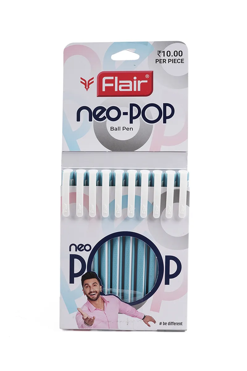 Flair Neo Pop Ball Pen (Blue) - Pack of 10 