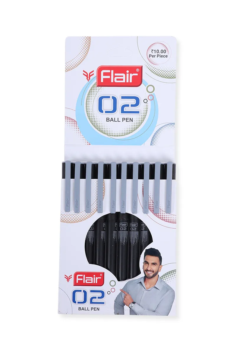 Flair 02 Ball Pen (Black Ink) - Pack of 10 030695BLAPACOF10
