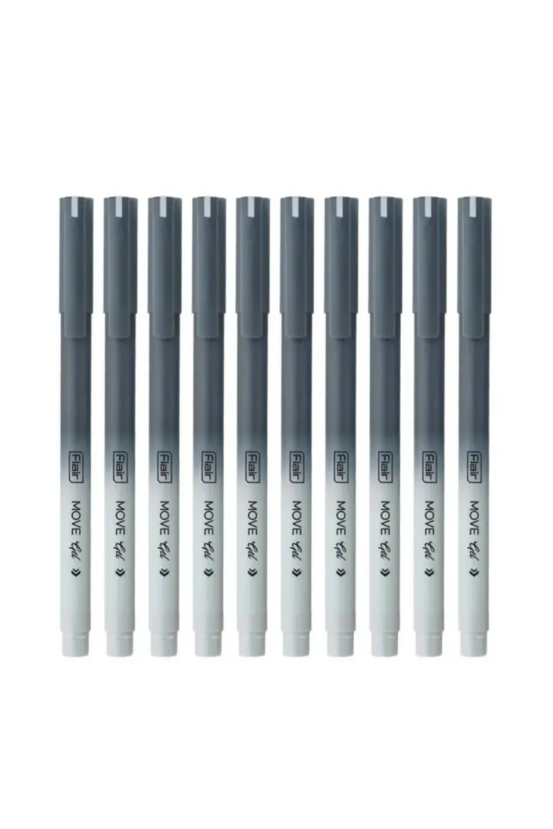 Flair Move Gel Pen (Black Ink, Pack of 10)