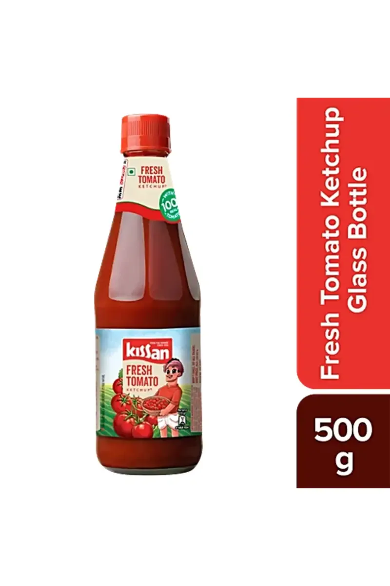 Kissan Fresh Tomato Ketchup - 500g Glass Bottle
