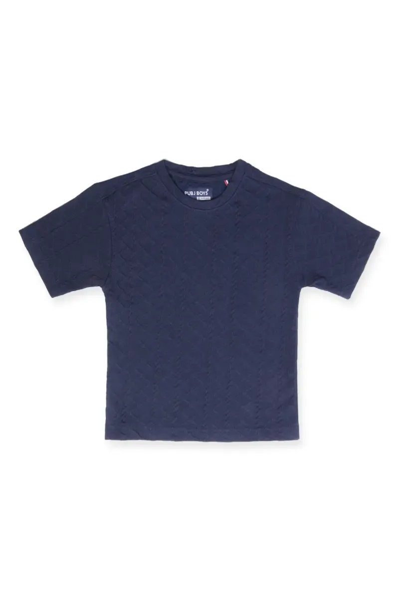 Cotton Self Designed Casual T-shirt for Boy 03101189YRSNAVBLU
