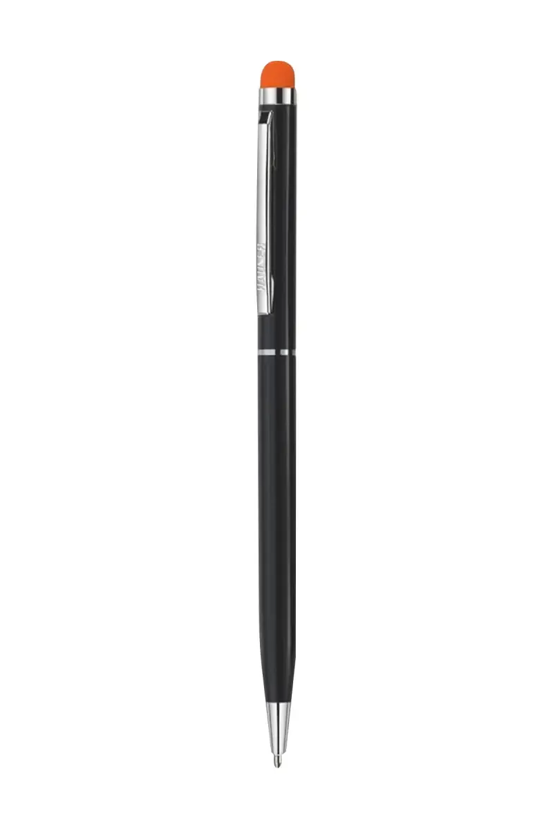 Hauser Duet Stylus Ball Pen (Black & Orange) - Pack of 1