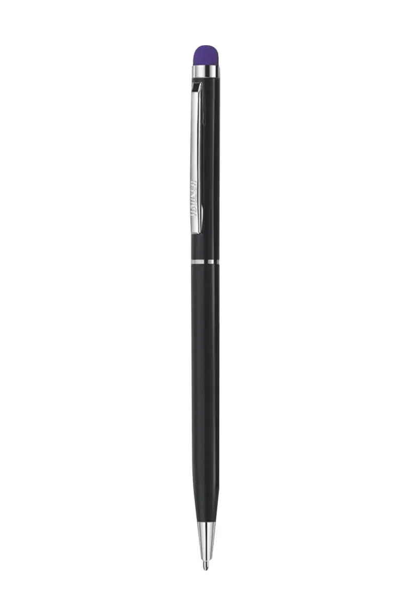 Hauser Duet Stylus Ball Pen (Black & Purple) - Pack of 1