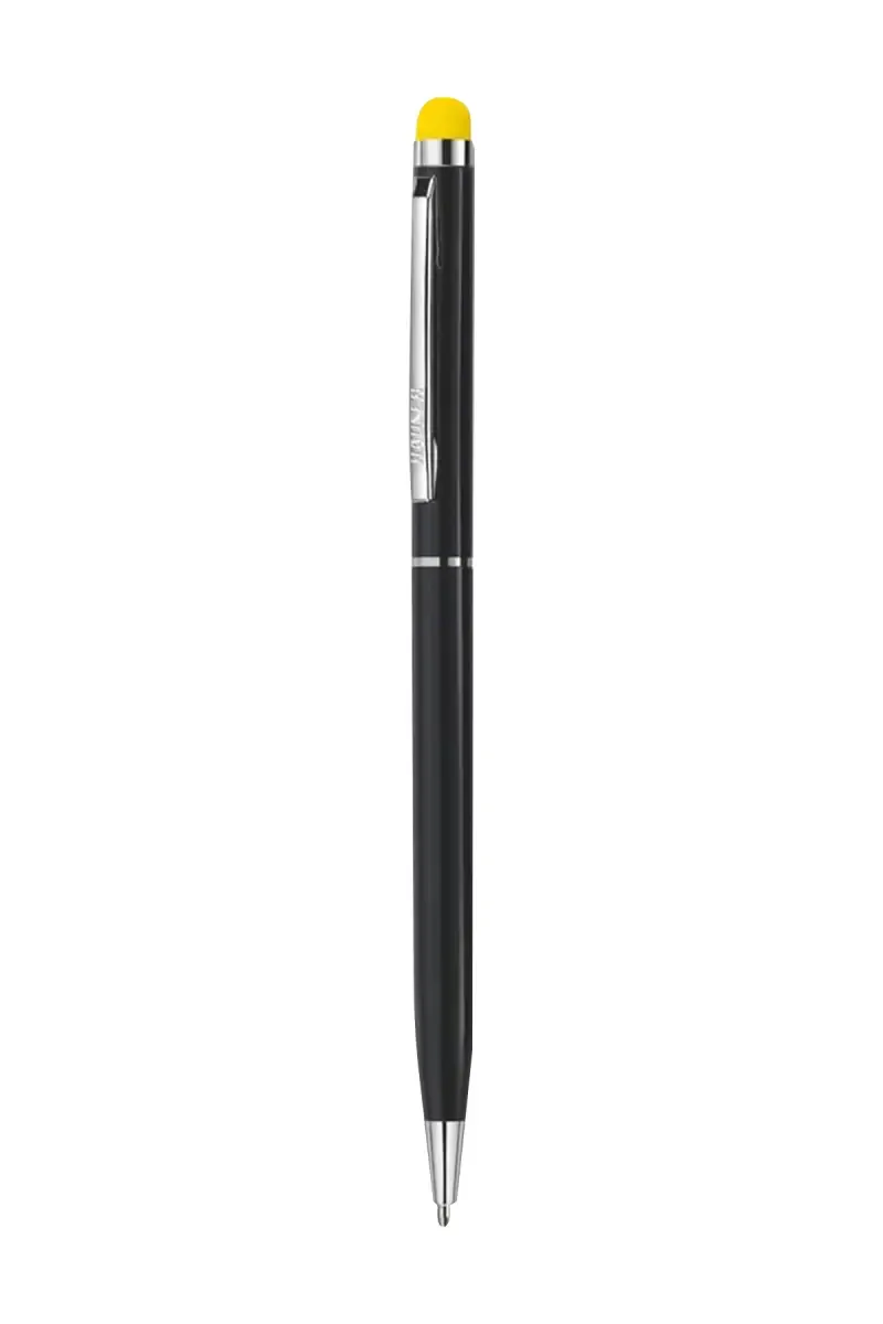 Hauser Duet Stylus Ball Pen (Black & Yellow) - Pack of 1