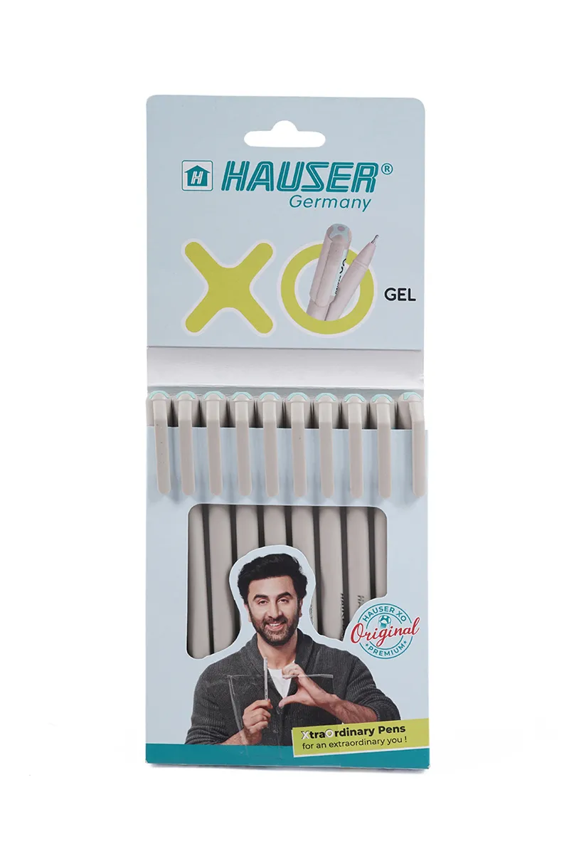 Hauser Xo Gel Pen (Light Grey) - Pack of 10