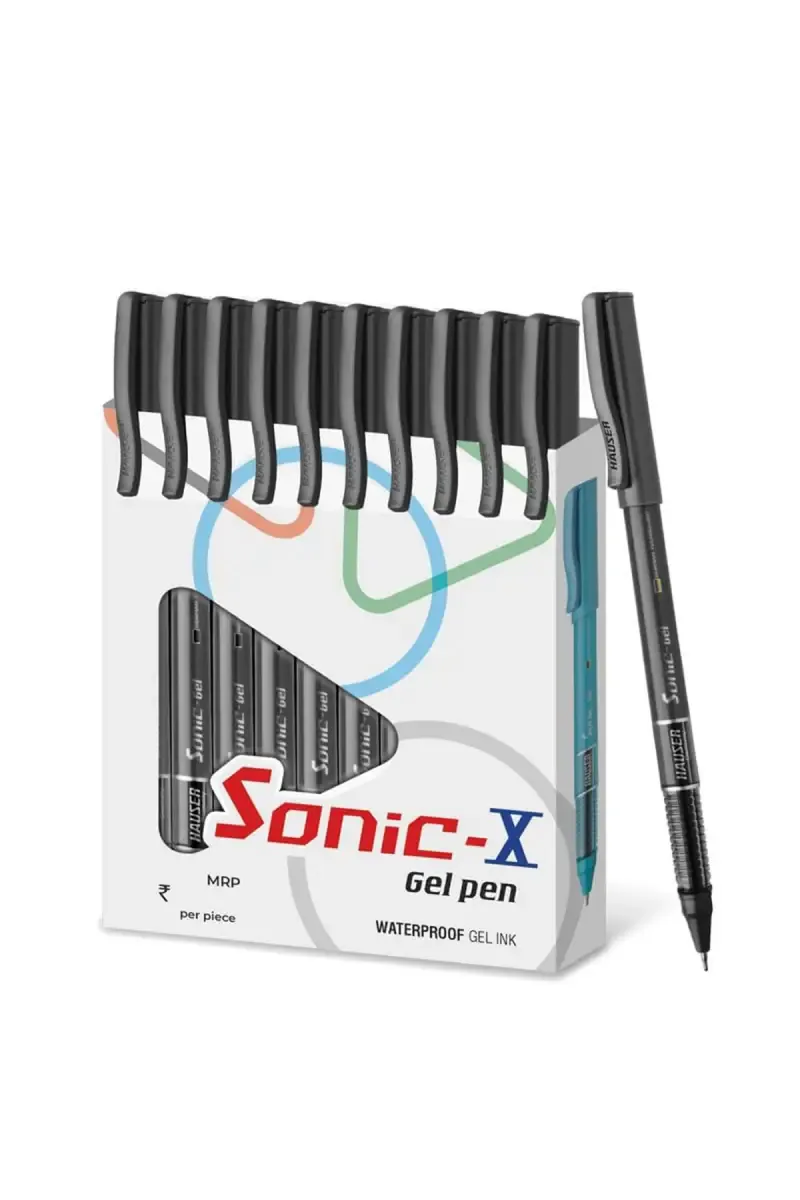Hauser Germany Sonic-X Gel Pen (Black) - Pack of 10 031740BLAPACOF10