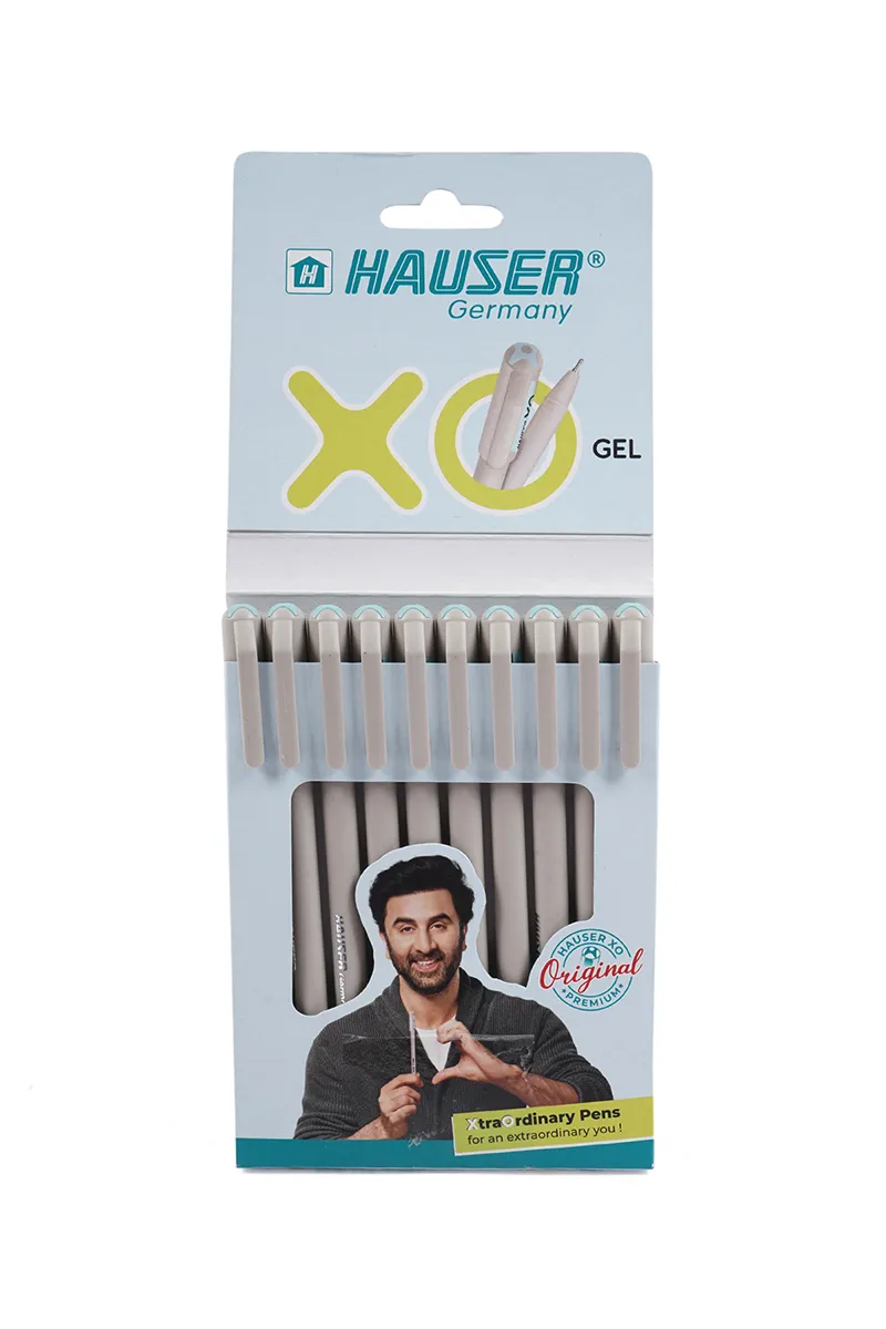 Hauser Xo Gel Pen (Grey) - Pack of 10