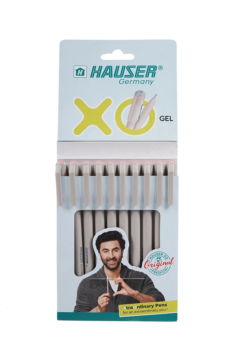 Hauser Xo Gel Pen (Grey) - Pack of 10