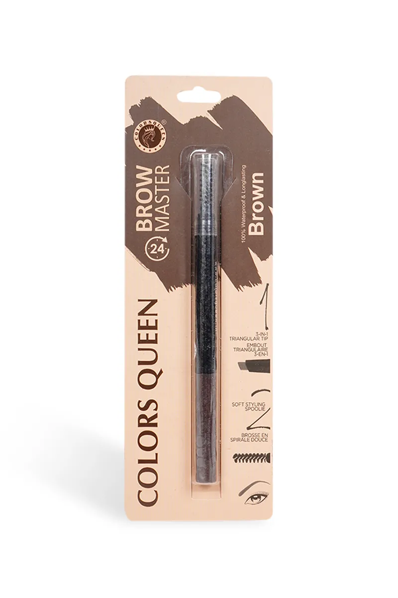 Colors Queen Brow Master – Brown Eyebrow Pencil (24H Waterproof & Long-Lasting)